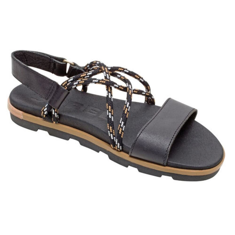 Sorel Torpeda II Black Sahara Leather Strappy Sandals Sz 7